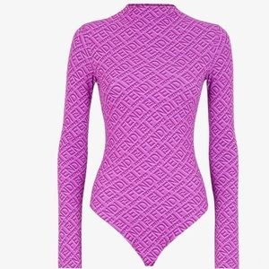 Fendi x Skims bodysuit mock neck long sleeve bodysuit